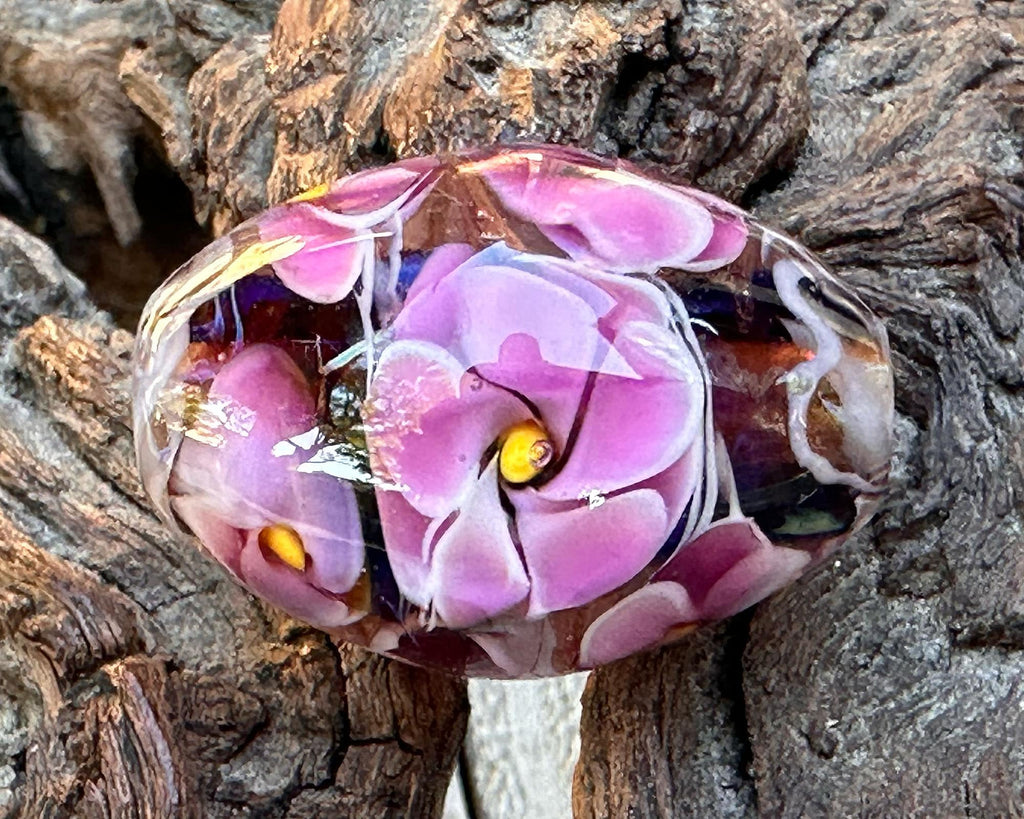 floral lampwork bead