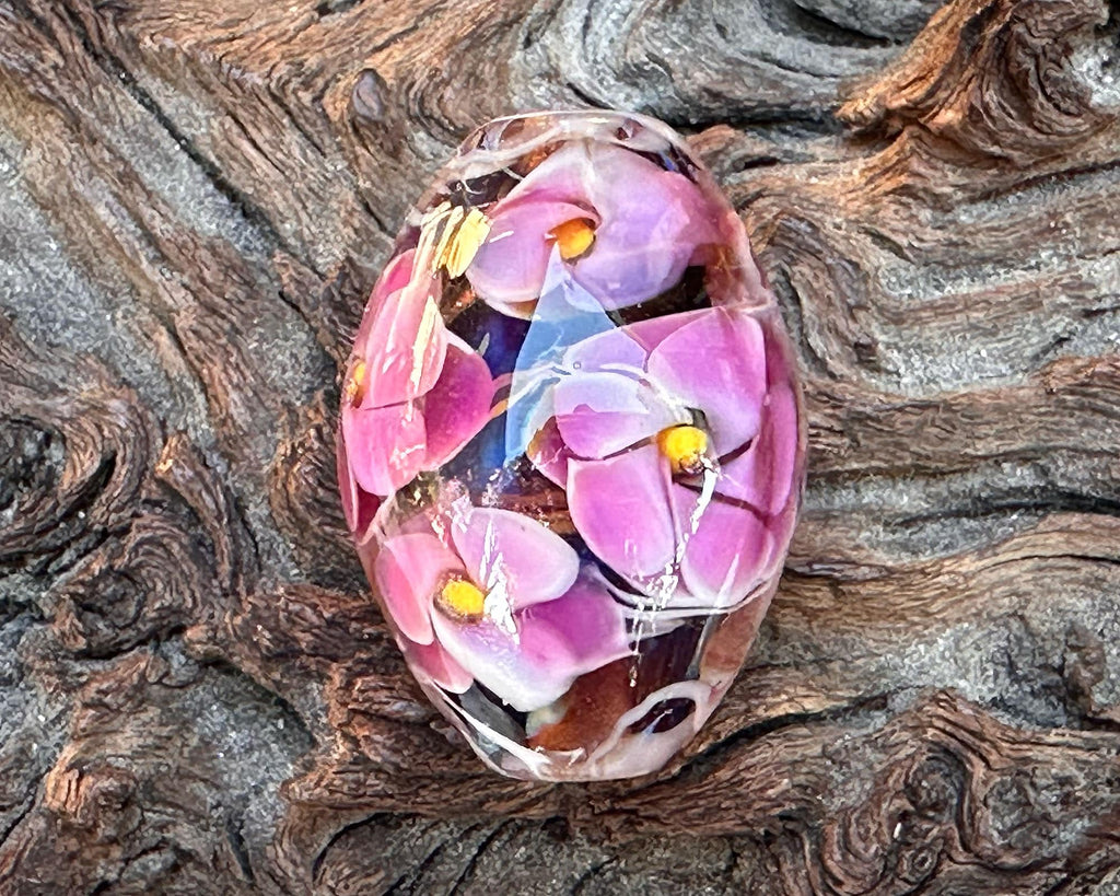 floral lampwork bead