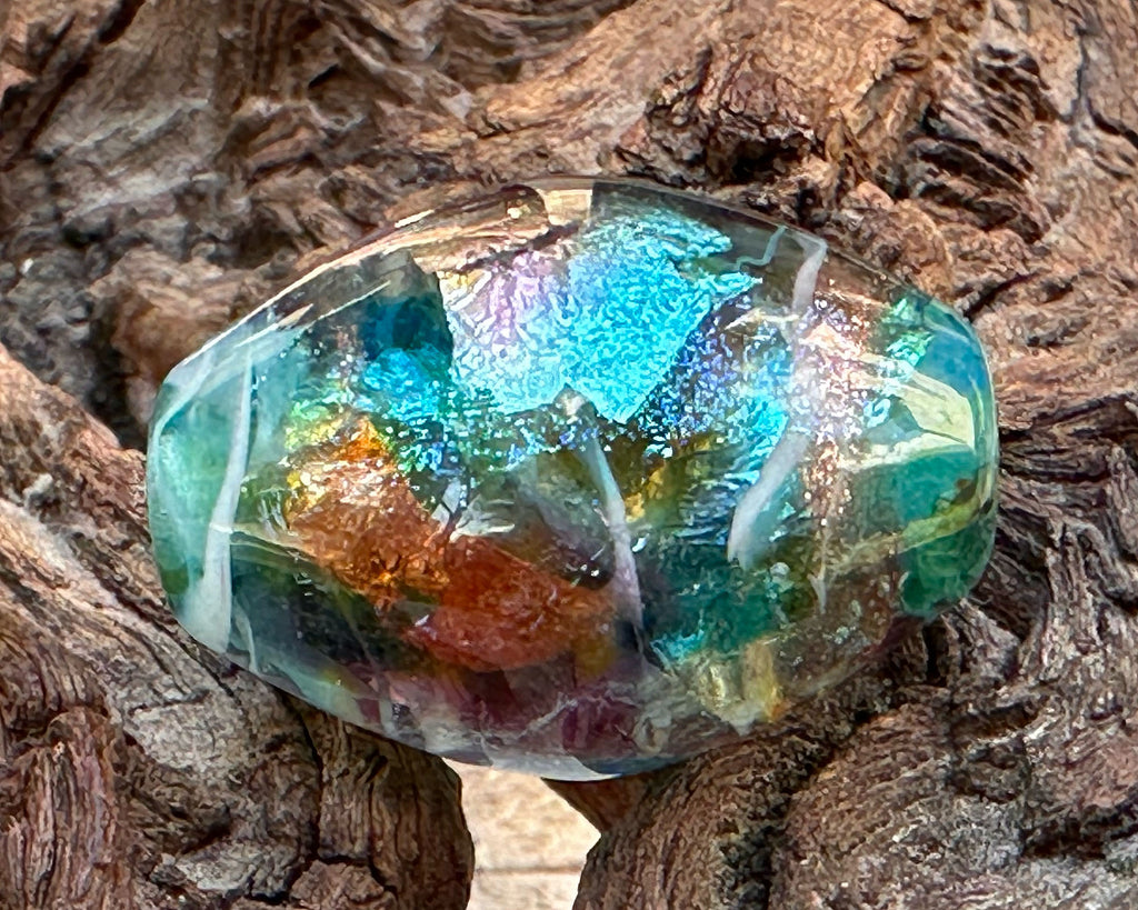 blue lampwork bead