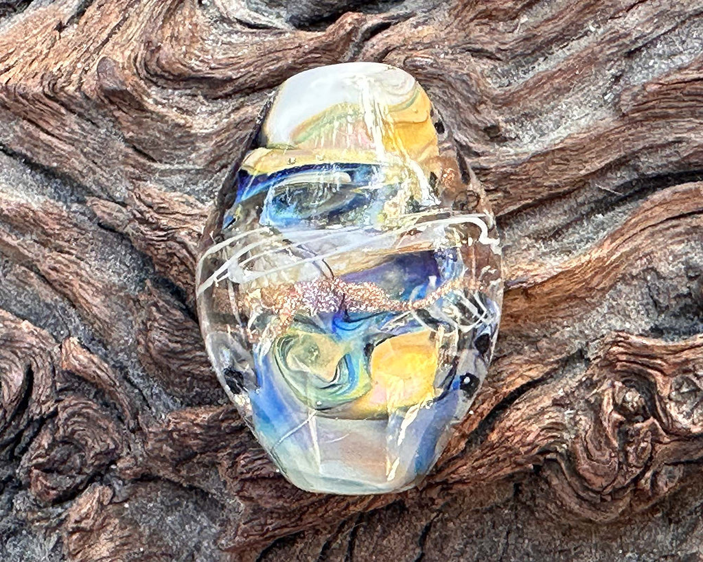 gold lampwork focal bead