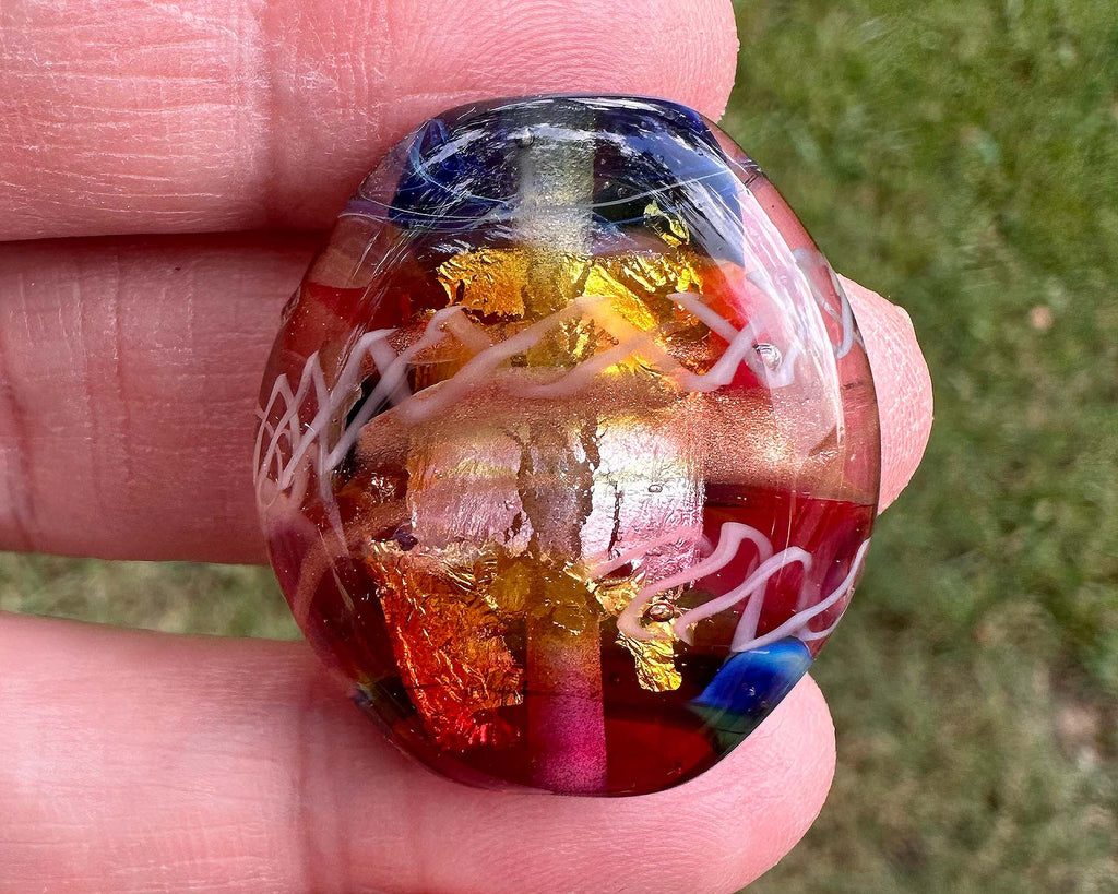 fiery lampwork bead