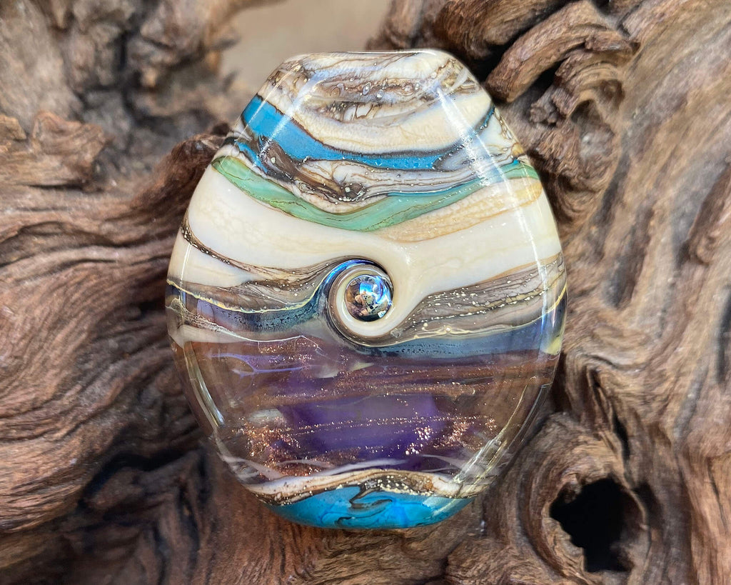 purple lampwork focal bead