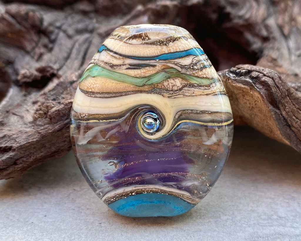 purple lampwork focal bead