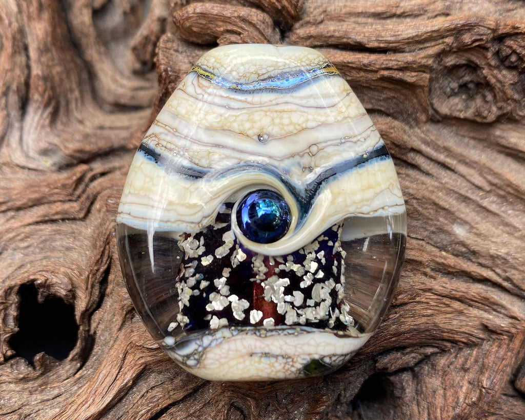 black lampwork focal bead