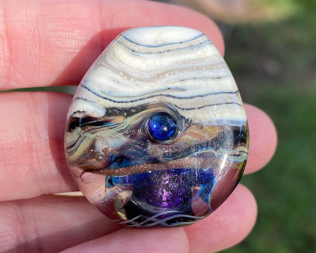 purple lampwork focal bead